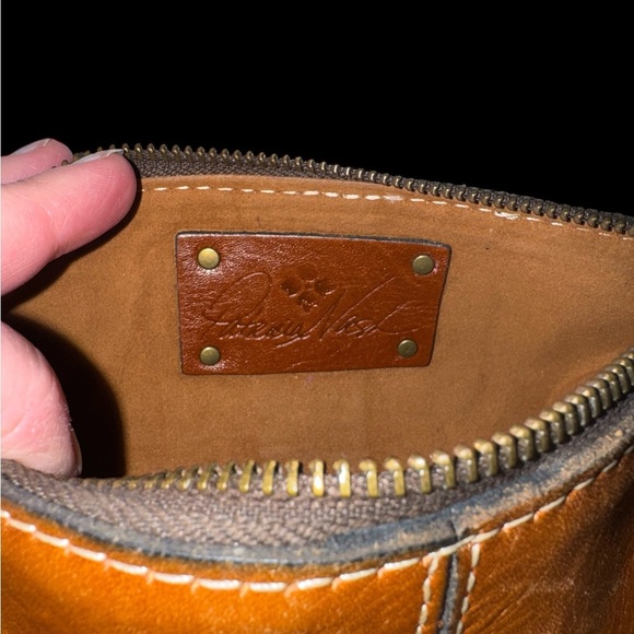Patricia Nash Leather Wristlet with brass accents - super soft leather!! - Picture 5 of 8